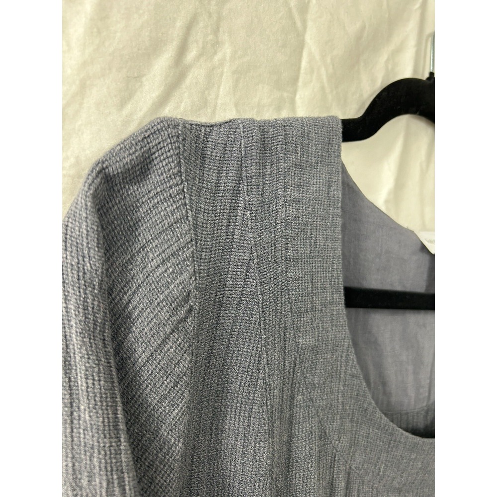 Soft Surroundings Crinkle Gauze Tunic XS Gray Rosette Pocket Boho Lagenlook - Picture 5 of 16